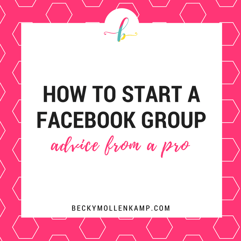 How to start a successful Facebook group: Tips from Emylee Williams of Think Creative Collective on http://beckymollenkamp.com